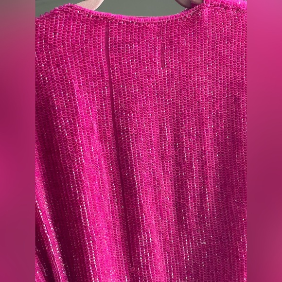 NWT Retrofête Hot Pink GABRIELLE SEQUIN ROBE - Picture 10 of 15